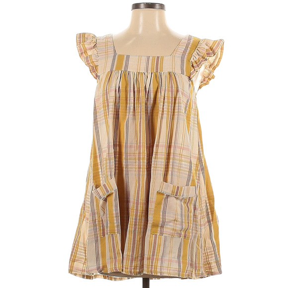 Christy Dawn Yellow Plaid Mini Dress - Picture 1 of 9